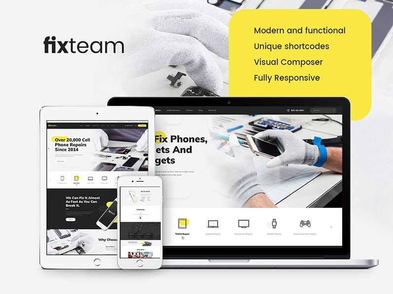 Fixteam - mẫu website sửa chữa điện tử