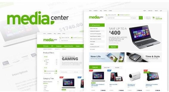 Media Center - mẫu website bán hàng điện tử lớn