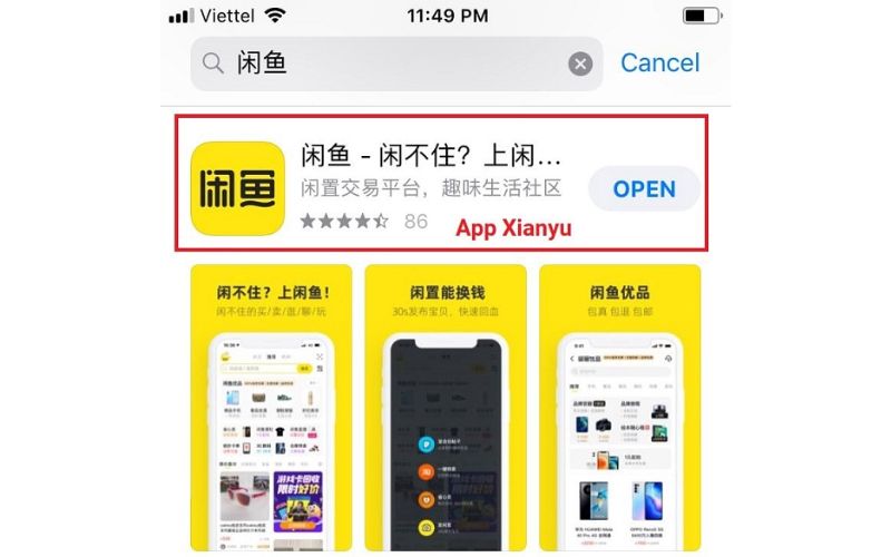 đăng ký tài khoản trực tiếp trên app xianyu second hand