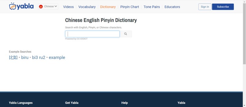 Web học tiếng Trung online Yabla Chinese