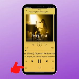 nhấp vào biểu tượng hình cái loa